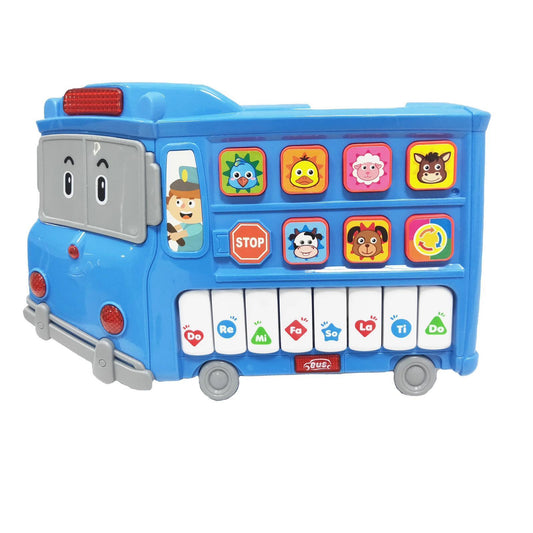 Musical Piano Learning School Bus Toy Lights & Music Toddlers Sensory Toys Gift